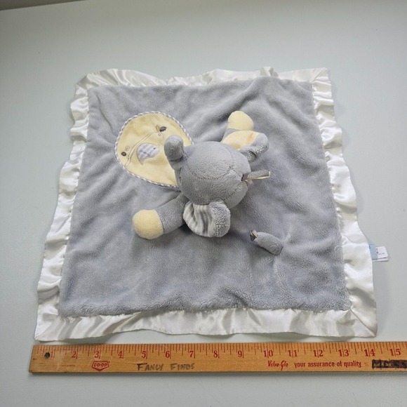 Douglas Baby Elephant Lovey Gray Yellow Satin Trim Security Blanket Plush - Picture 10 of 11